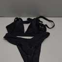 V Shaped High Waisted Bikini Set for Women 2 Pieces Double Lined Swim Suit Push up Adjustable Straps Top Swimwear(Black,M)