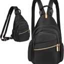 Small Crossbody Sling Bag for Women, Mini Backpack Sling Backpack Convertible, Chest Bag for Hiking Daypack (Black)