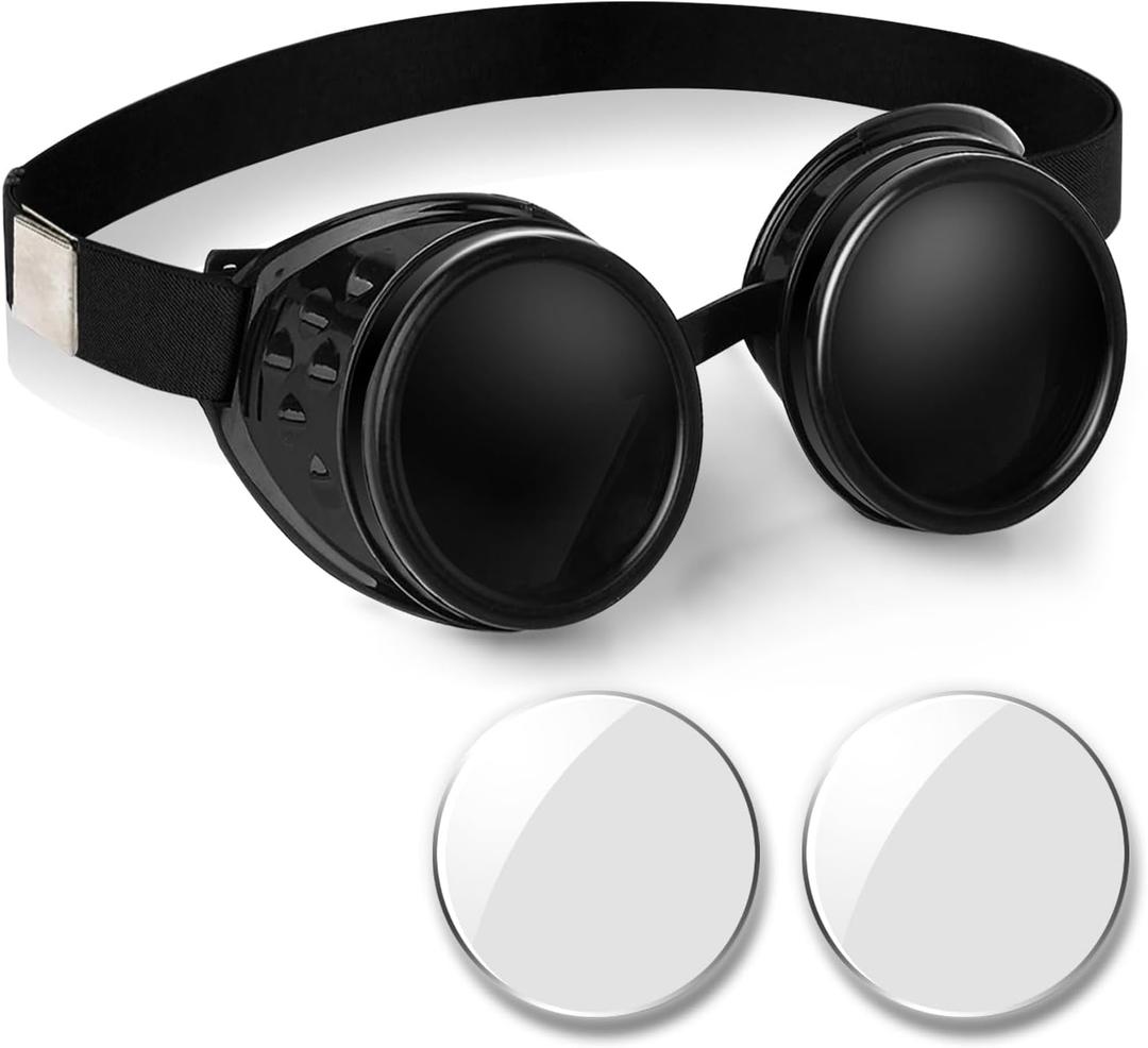 Vintage Steampunk Goggles Costume Halloween Goggles Cosplay for Adult, Women, Kids & Halloween Decorations