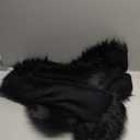 Faux Fur Trim Shawl/Wool Blend Shawl with/Oversize Wrap Woollen