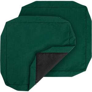 Outdoor Cushion Covers 22 x 22 x 4 inch,Set of 2,Non-Slip Grips Bottom,Replacement Cushion Covers for Garden Patio Furniture Couch Chair,Fade-Resistant Slipcover Only,No Insert(Blackish Green)