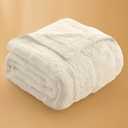 Snuggle Sac Ivory Checkered Throw Blanket for Couch,Cozy Soft Warm Blanket for Sofa Bedroom,Decorative and Giftable Faux Fur Blankets for Women,Solid Ivory,50x60 inches , Pack of 2 