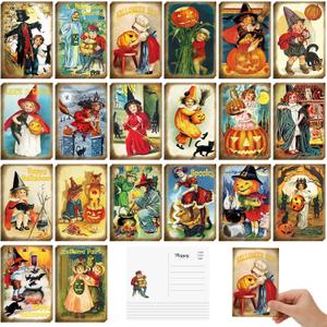 Nuanchu 80 Pcs Vintage Halloween Postcards 4 x 6 Retro Halloween Greeting Cards Scary Pumpkin Cats Postcards Horror Holiday Blank Cards for Friends Relatives, 20 Designs Nuanchu 80 Pcs Vintage Halloween Postcards 4 x 6 Retro Halloween Greeting Cards Scary Pumpkin Cats Postcards Horror Holiday Blank Cards for Friends Relatives, 20 Designs