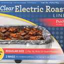  PackPanSaver Cooking Liners - Disposable Electric Roasting Pan Liners for Instant Cleanup with No Scrubbing - Clear, 2 Count, 
