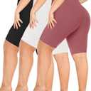 Diu Life 3 Pack Biker Plus Size Shorts for Women with Pockets - High Waist 8" Black Workout Shorts for Yoga 4XL