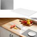 Large Acrylic Cutting Board with Counter Lip, 30x20inch Clear Cutting Boards for Countertop2PCS, Countertop Protector And 16 * 20 Inch Dish Drying Mat5mm Non-Slip Cutting Board for Kitchen Counter