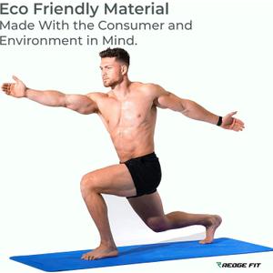 Redge Fit Double Sided Workout Mat with Carrying Straps Premium TPE Eco Friendly Double Layer Material Multifunctional Use Yoga, Pilates, Fitness, Workout, Home Gym Floor Exercise (Blue)