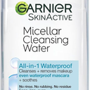 Garnier Micellar Water for Waterproof Makeup, Hydrating Facial Cleanser & Makeup Remover, Suitable for Sensitive Skin, Vegan, Cruelty Free, 13.5 Fl Oz (400mL), 1 Count