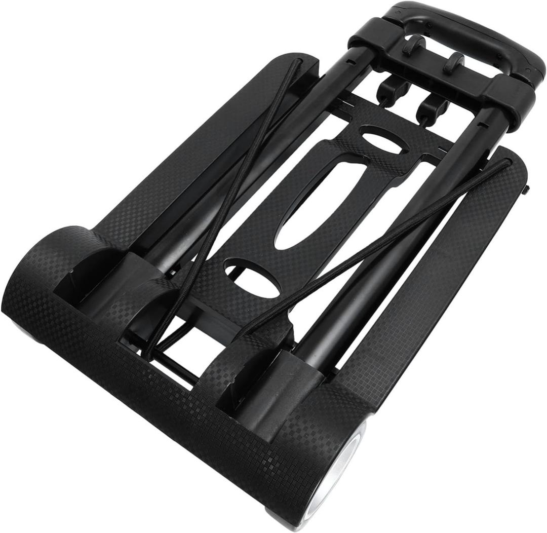 Versatile Collapsible Shopping Trolley with Handle Portable Vegetable Storage Cart for Home and Outdoor Use Lightweight Folding Utility Cart with Durable Wheels Black