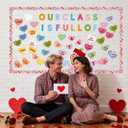 Valentine's Day Conversation Heart Bulletin Board SetSweethearts Themed Name Tags Cutouts Bulletin Board Decorations, School Classroom Chalkboard Wall Decor Valentines Party Supplies