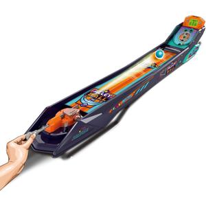 Alley Ball Game Electronic Roll & Score Tabletop Arcade, Auto Scoring with Lights & Sound, Pull-Handle Launcher 1-2 Players, Mini Arcade Game for Kids, Small