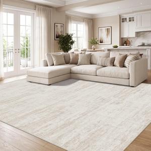 8x10 Area Rugs for Living Room,Modern Abstract Non-Slip Backing Washable Rugs,Soft Thin Large Area Rug，Stain Resistant Carpets for Bedroom Dining Room Home Decor