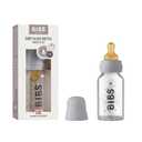 BIBS Baby Glass Bottle. Anti-Colic. Round Natural Rubber Latex Nipple. Supports Natural Breastfeeding, Complete Set - 110 ml, Cloud