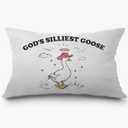 God's Silliest Goose Funny Christian Pillow Covers 12x20, Christian Room Decor, Western Pink Cowgirl Hat Silly Goose Decorative Lumbar Pillow Covers for Home Bedroom Living Room