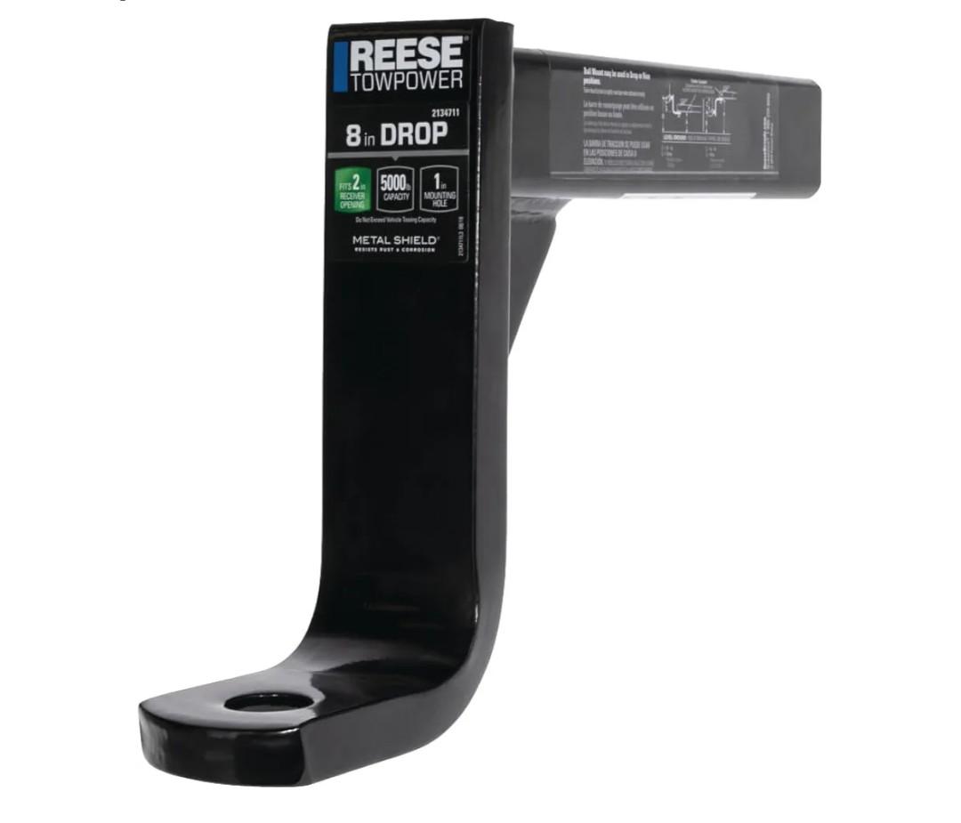 Replacement for fits Reese Trailer Hitch Ball Mount 5000 lbs For 2" Receiver 8" Drop Black