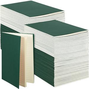 Sepamoon 150 Pack Kraft Notebook Journals 5.82 Inch x 4.13 Inch A6 Softcover Notebooks Bulk for Kids Student Writing Sketch Travel Journal Office Notepad with 48 Page 24 Sheet(Green,Lined)