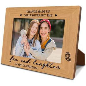 Goodbye Farewell Gift for Colleagues, New Job Gift Leaving Gift for Friend Colleagues, Chance Made Us Colleagues but the Fun and Laughter Made Us Friends Photo Frame, Photo Gifts Wooden Picture Frame