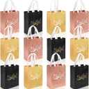 Takytao 12PCS Thank You Gift Bags with Handles 10" H x 8" L x 4" W In Bulk Reusable Thank You Return Gift Bags Nonwoven Foldable Bag for Business Shopping Wedding Baby Shower Graduations Party Favors