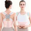 Jnxuoq Back Brace Posture Corrector for Women and Men Full Support for Posture Correction & Scoliosis Hunchback Corrector de Postura para Hombre y Mujer Upper Thoracic Back Straightener Pink, Large