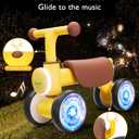 Balance Bike Toys for 1 Year Old Boy, Toddler Toys for 1 Year Old Girls Gifts, Toddler Bike with Colorful Glow Wheel, Soft Music, Cute Animal Sound, One Year Old Birthday Gifts