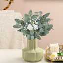 120 Pcs 6 Kinds Mixed Eucalyptus Leaves Stems Bulk Artificial Silver Dollar Leaves Picks Dried Eucalyptus Bundle Faux Spray for Wedding Vase Bouquet Decor (Eucalyptus Leaves Stems-120)