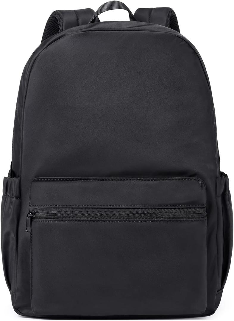 CLUCI Black Backpack for Women Men, Waterproof High School Bookbag, Lightweight Casual Travel Daypack, Classic Basic College Backpack, Middle School Bag for Teen Girls Boys Laptop Backpack (2-0 Black)