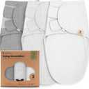 Sweety Fox 3-Pack Organic Baby Swaddles - Swaddles for Newborns, Infant 0-3 Months, Baby Girls, Boys, Soft & Snug Newborn Nursery Swaddling Blankets (Mist)