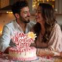 Valentine's Day Decorations Kit - 18 Latex Balloons, 2 Heart Foil Balloons, "Happy Valentine's Day" Banner, Fringe Curtain & Cake Topper for Romantic Valentines Day Party Decor, Anniversary, Wedding