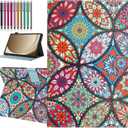 Case for Galaxy Tab A11+ Plus /A9+ Plus 11 inch 2026/2024 (SM-X210/X230), Samsung Tab A11+ /A9+ Cover, Auto Wake/Sleep, Premium PU Leather Folding Stand Cover with Pen Holder - Kaleidoscope