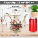Rose Pattern Ceramic Tea Pot, STARVAST Vintage Floral Pottery Teapot Ivory 28oz Large Porcelain Decorative Teapot, Gifts or Collections Idea (Capacity: 800 mL)