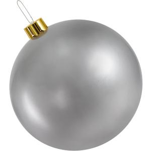 Inflatable Christmas Ornaments,18" 25" Christmas Oversized Ornament,Christmas Ball Decorations Indoor Outdoor, Use as Festive Yard Decoration (Silver, 25")