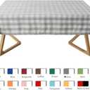 maxmill Checkered Rectangle Tablecloth Water Resistance Antiwrinkle Spillproof Heavy Weight Soft Gingham Plaid Table Cloth for Buffet Banquet Parties Holiday Dinner, 60 x 104 Inch Grey and White