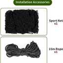 Baseball Net Netting Batting Cage Net Backstop Net - Heavy Duty Nylon Sports Netting with 33FT Rope & Steel Hanging Kit, Multiple Sizes for Backyard Garage Indoor Outdoor Practice