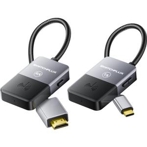 Wireless HDMI Transmitter and Receiver, 4K Plug & Play Portable 2.4G/5G Upgrade USB C Wireless HDMI Extender Kit for Streaming Video and Audio to HDTV/Monitor from Martphone/Tablet/Laptop