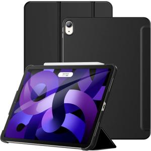 JETech Case for iPad Air 11-Inch M3/M2 (2025/2024), iPad Air 5/4 (2022/2020 5th/4th Generation 10.9-Inch), Protective Hard Back Shell Soft-Touch Tablet Stand Cover, Auto Wake/Sleep (Black)