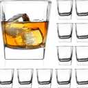 QAPPDA Heavy Base Whiskey Glasses, 8 oz Set of 12, Premium Quality Glass, Classic Design, Ideal for Whiskey, Cocktails, Great Gift Set