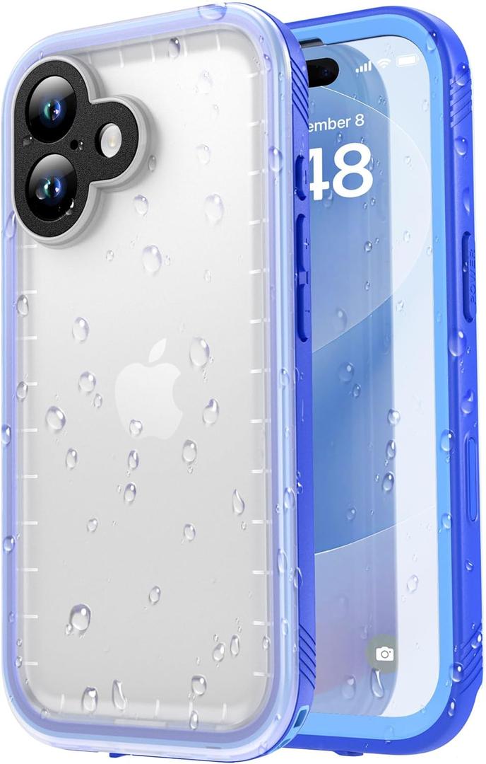 SPORTLINK for iPhone 17 Case - IP68 Waterproof Military Protective Full Body Heavy Duty Shockproof 360 Sealed Dustproof with Camera Screen Protector Phone Cover for iPhone 17 6.3" Blue