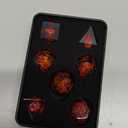 ARUOHHA DND Resin Dice Gazes Eye Dice Liquid Core Flaming RPG Sharp Edged Dice Set with Gift Box, Polyhedral D and D Dice Set Compatible with Dungeons Dragons Role Playing Game D20 D12 D10 D8 D6 (Sl01-black)