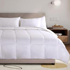NEXHOME PRO Viscose from Bamboo Super King Comforter, Cooling Lightweight White Natural Organic Duvet Insert, Summer Bedding Blanket Cool Comforters for Hot Sleepers, 8 Corner Tabs(98"x 120")
