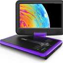 ieGeek 11.5" Portable DVD Player for Kids and Car, 9.5" Eye-Protective Screen with 5 Hours Rechargeable Battery, Support Sync TV/USB/SD Card and Multiple Disc Formats, Regions Free - Purple