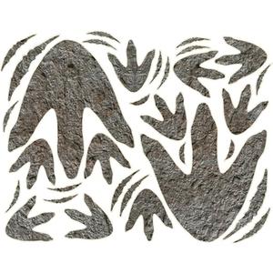 150 Pcs Dinosaur Decor Dinosaur Footprints Wall Decals, Peel and Stick Dinosaur Footprint Stickers, Realistic Dinosaur Footprint Wall Stickers Suitable for Baby Room Bedroom Decoration (Grey 150 Pcs)