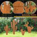 2pcs Metal Cactus Outdoor Decor,Desert Steel Yard Art, Metal Plants Prickly Pear Cactus,Lawn Decoration&Yard Art Outdoor and Garden Clearance Large