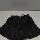 Ruolai Goth Black Pleated Mini Skirt with Chain High Waisted Tennis Skirt (Small)