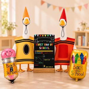 Back to School Goose Outfit Porch Decoration Balloons, Crayon
