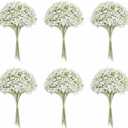 120PC Baby Breath Artificial Flowers - Babies Breath Flowers Artificial Bulk Faux Flowers Bouquet White Flores Real Touch Fake Flowers Arrangements Wedding Centerpieces Tables Decorations