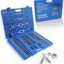 110PCS Tap and Die Set, Metric Tap and Die Rethreading Kit, Thread Chaser Set for Cutting External and Internal Threads,Metric Size M3 to M16 with Storage Case (Pakage)