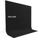 10X12ft Black Backdrop, LCUIRC Photo Backdrop Curtain Polyester Background for Portraits Pet Photoshoot and Birthday Party Halloween Decoration