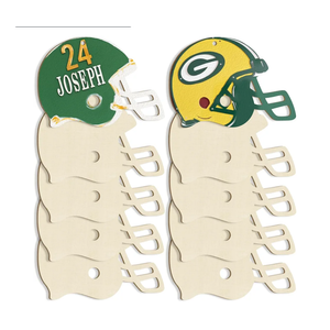 Large Size 7inch Wooden Baseball Cap Ornaments to Paint, DIY Blank Unfinished Wood Discs Ornament for Crafts Hanging Autumn Football Decorations 10PCS