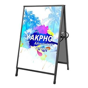 Amazon.com : Yakpho Heavy Duty Slide-in Folding Sandwich Board A-Frame Sidewalk Sign 24x36 Inch Black Coated Steel Metal Double-Sided Pavement Sign (Frame only) : Office Products