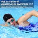 KOPIDOE Swimming Headphones, IP68 Waterproof Bone Conduction Headphones with 32GB Memory, Bluetooth 5.4 Open Earphones, Wireless Underwater Earbuds for Swimming, Running, Sports（Grey）